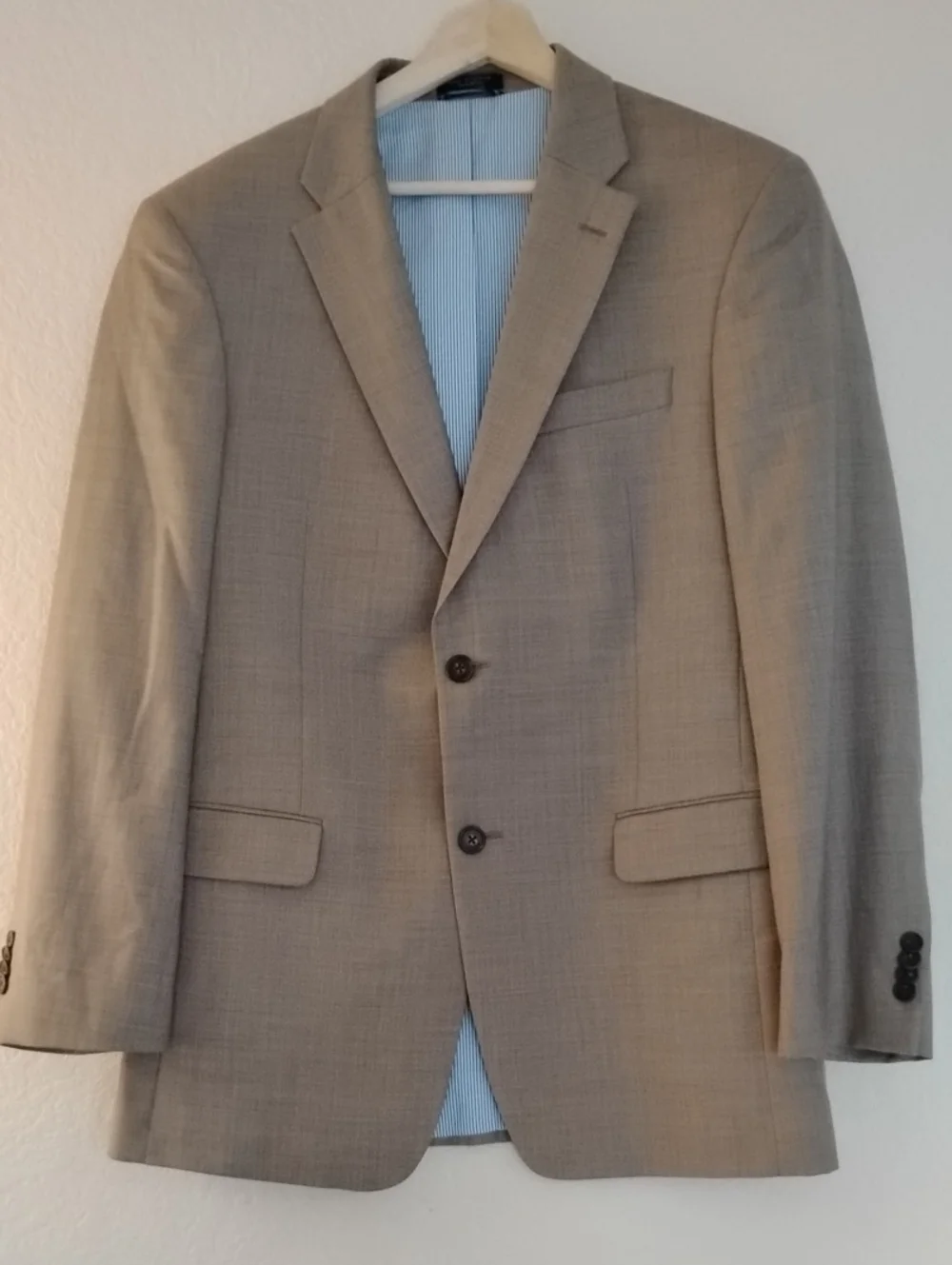 Tommy Hilfiger 100% WOOL Prestine Condition Modern Fit Taupe/Brown Size 40